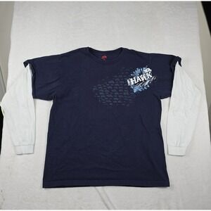 Tony Hawk Y2K Layered Long Sleeve Shirt XL Blue White Graphic Print